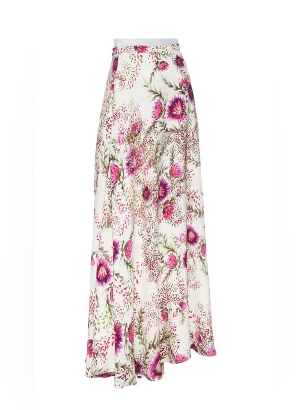 Haute Hippie Ivory Maxi Skirt with Pink Floral Print - Picture 2 of 8